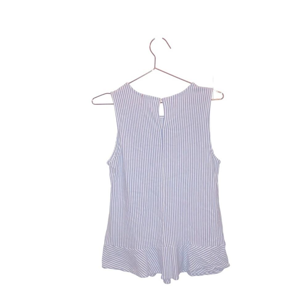 Ann Taylor factory striped peplum sleeveless top size medium - Picture 2 of 7